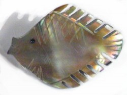Perlmutt-Brosche Fisch#2 ID ~3cm