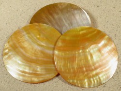 Pinctada maxima runde Perlmuttscheiben 6,5+cm